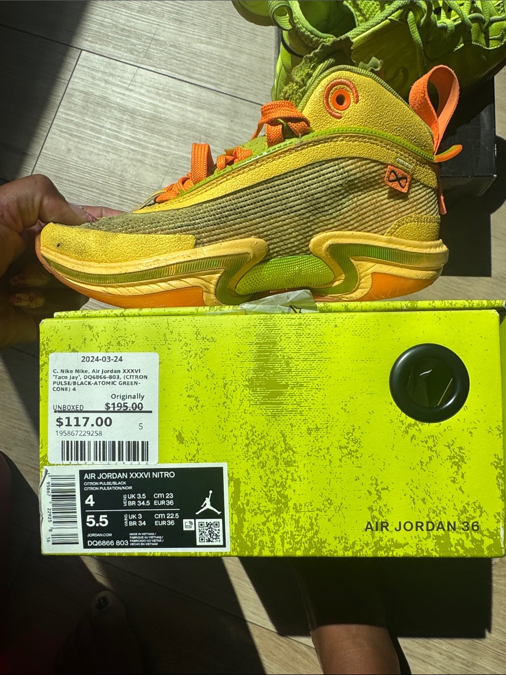 Jordan Kids' Yellow & Orange Air Jordan XXXVI Nitro Sneakers